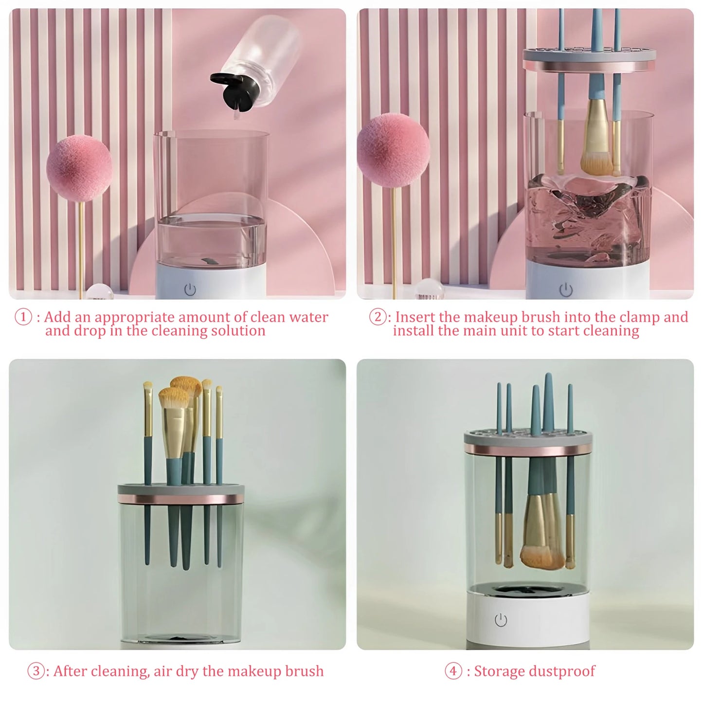 Electric Makeup Brush Cleaner Makeup Brush Cleaner Machine USB Powered Cosmetic Brush Cosmetics Brushes Deep Cleaning Tools