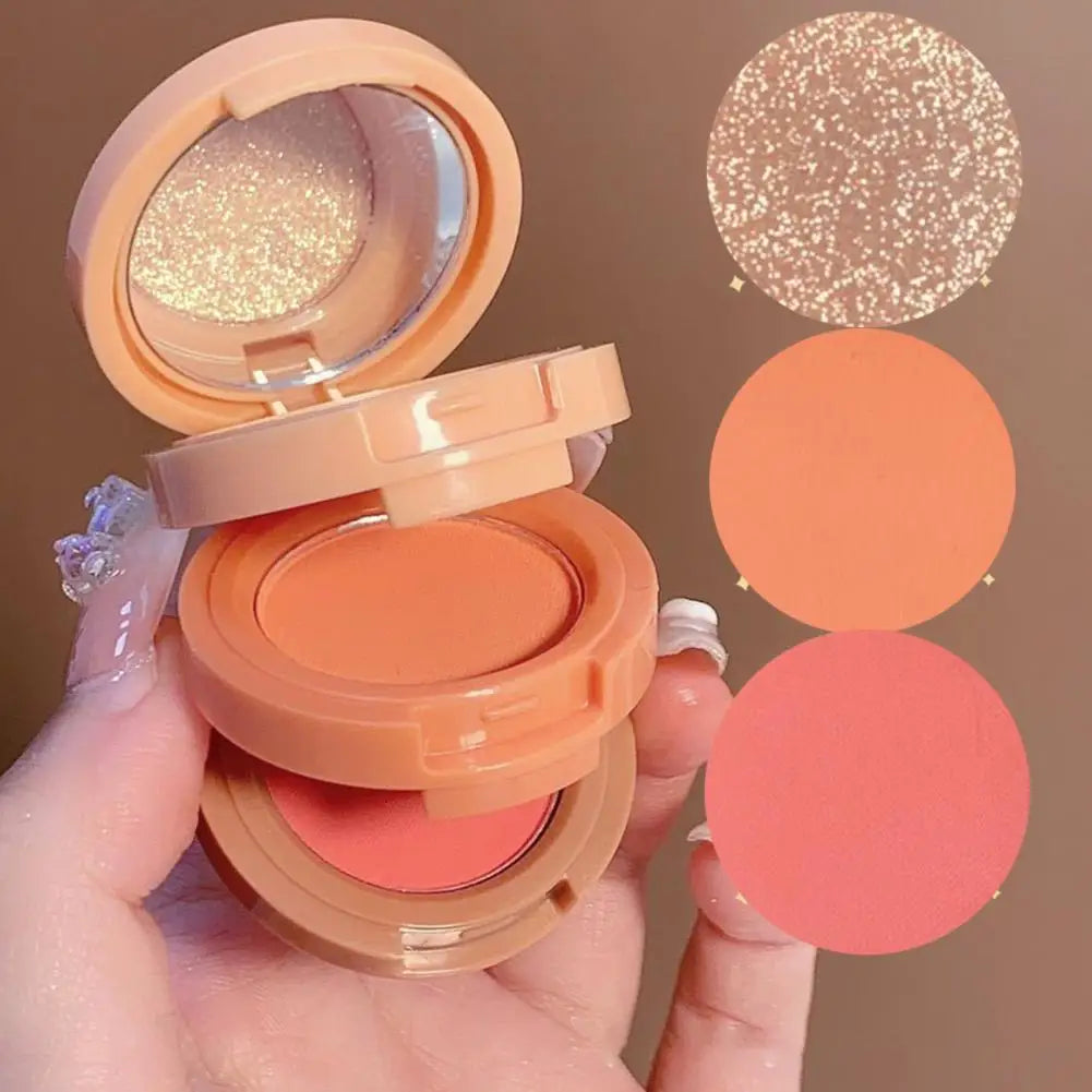 3-in-1 Makeup Palette Pearl Powder Blusher Shining Eye Shadow Multi Functional Facial Makeup Palette Waterproof Female Cosmetics